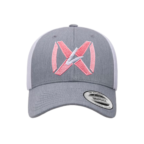 R112 Heather Gray/White - Pink Collar