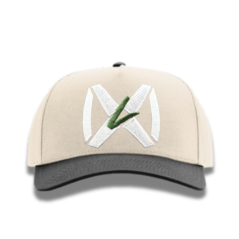 Fabric 5 Panel Cream/Black - White Collar