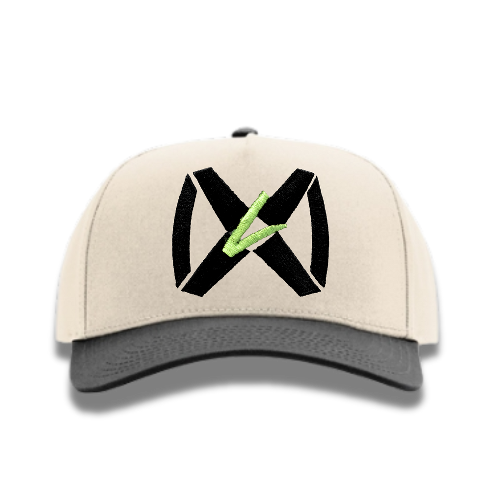 Fabric 5 Panel Cream/Black - Black Collar