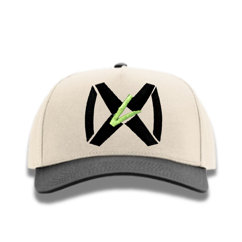 Fabric 5 Panel Cream/Black - Black Collar