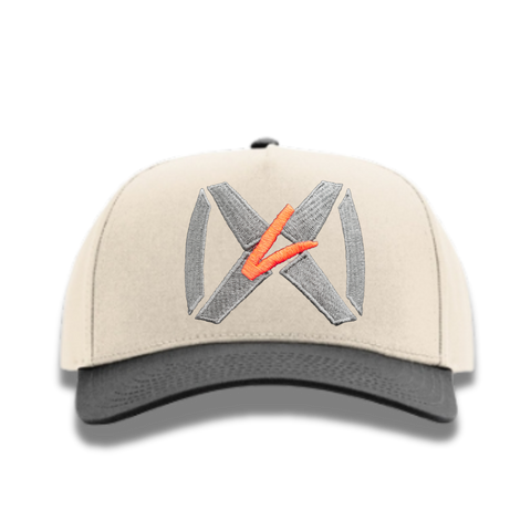 Fabric 5 Panel Cream/Black - Gray Collar