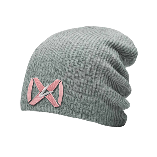 Heather Gray Beanie - Pink Collar